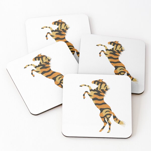 Item preview, Horse rearing with a tiger print, for every horse and paradise lover! Orange and black. designed and sold by PICbyFemke.