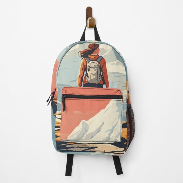 Item preview, Girl Hiking In The Mountains designed and sold by AestheticArtHub.