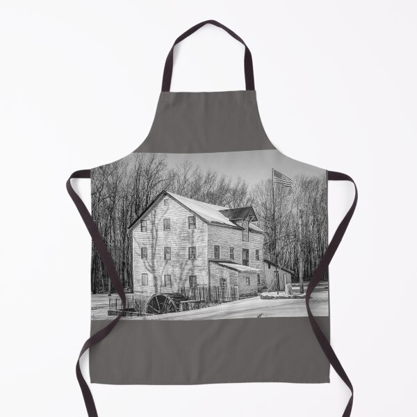 Item preview, The Daretown Grist Mill, In Winter - Black & White designed and sold by Lanis Rossi.