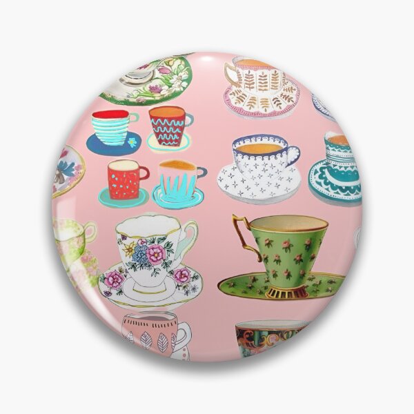 Item preview, Tea cups and cakes on peach background designed and sold by SophieClimaArt.