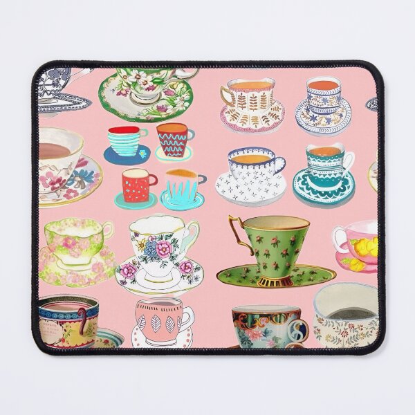 Item preview, Tea cups and cakes on peach background designed and sold by SophieClimaArt.