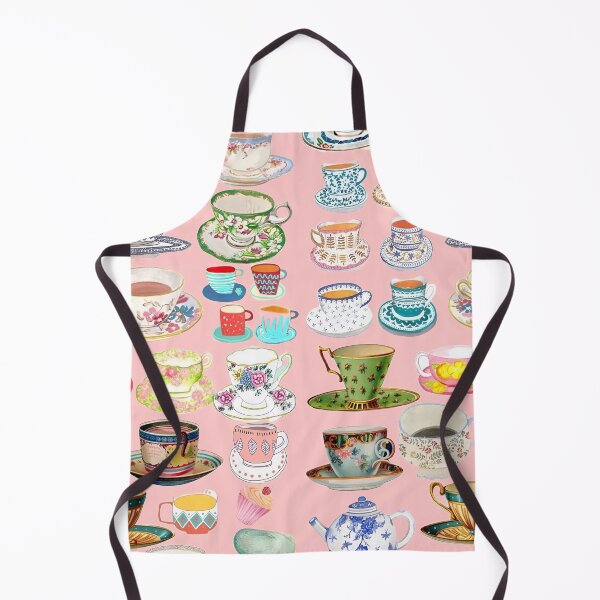 Item preview, Tea cups and cakes on peach background designed and sold by SophieClimaArt.