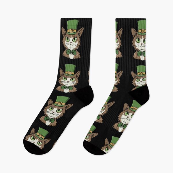 Item preview, St. Patrick's Day Cute Brown Cat For Cats Lover Sticker designed and sold by CANDYFrog.