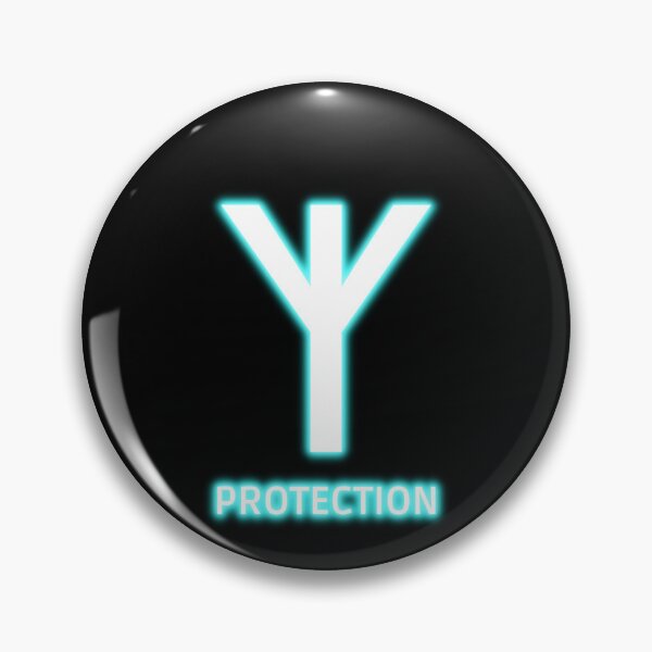 Item preview, Glowing Blue Neon Old Norse Protection Rune - Viking Talisman designed and sold by lachataigne.