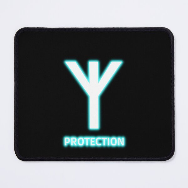 Item preview, Glowing Blue Neon Old Norse Protection Rune - Viking Talisman designed and sold by lachataigne.