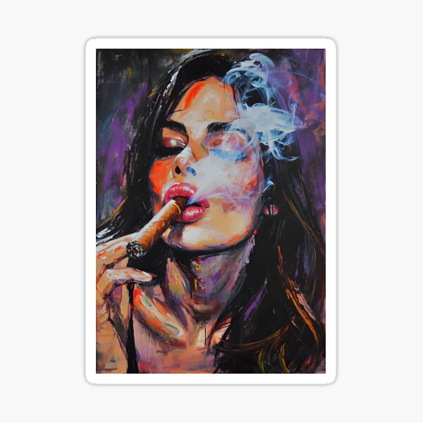 Item preview, Chromatic Splendor- A Symphony of Bold Hues, Red Lips, and Cigar Sophistication designed and sold by OlfactoART Studio.
