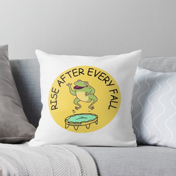 Item preview, Rise after every fall, funny frog jumping on a trampoline designed and sold by BritishDelights.