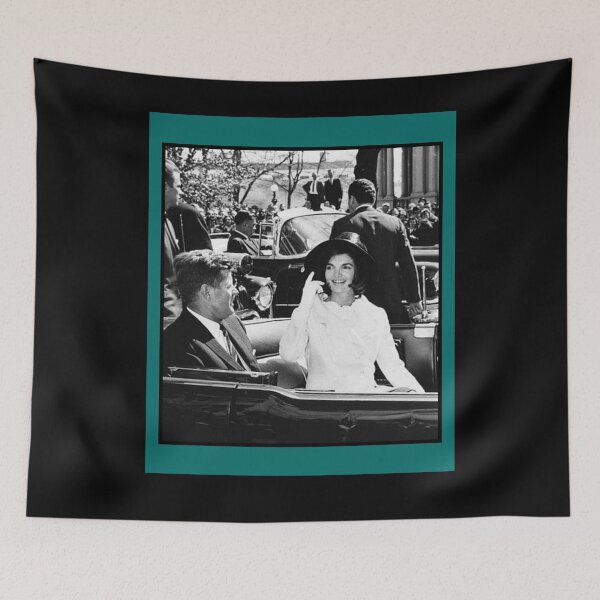 Item preview, JACQUELINE KENNEDY AND JOHN F. KENNEDY IN CONVERTIBLE PARADE MOTORCADE FOR PRESIDENT OF MOROCCO MARCH 27 1963 designed and sold by PatriotCat.