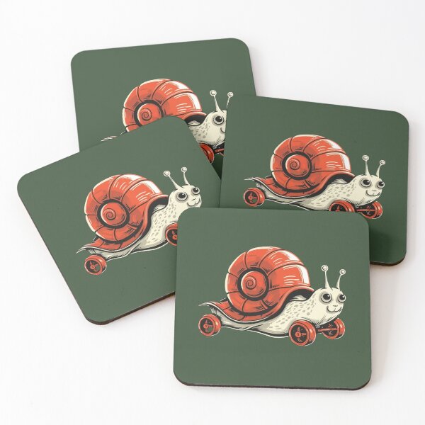 Item preview, Sleek Red-Shelled Snail on Wheels designed and sold by NiRia Spot.