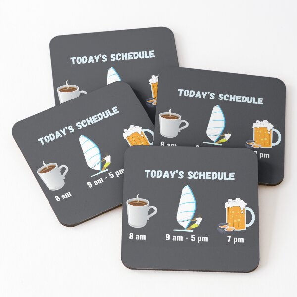 Item preview, Today's Schedule: Coffee, Windsurfing, Beer and Mussels designed and sold by Chaput Store.