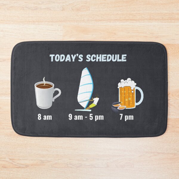 Item preview, Today's Schedule: Coffee, Windsurfing, Beer and Mussels designed and sold by Chaput Store.