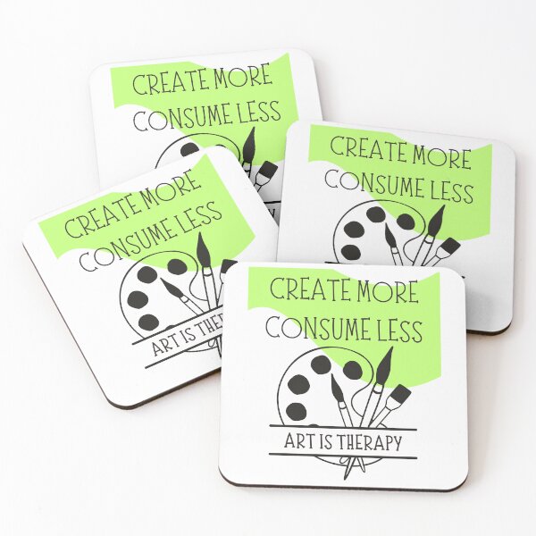 Item preview, Create More Consume Less Black Line Drawing Design designed and sold by EarthArtDesigns.
