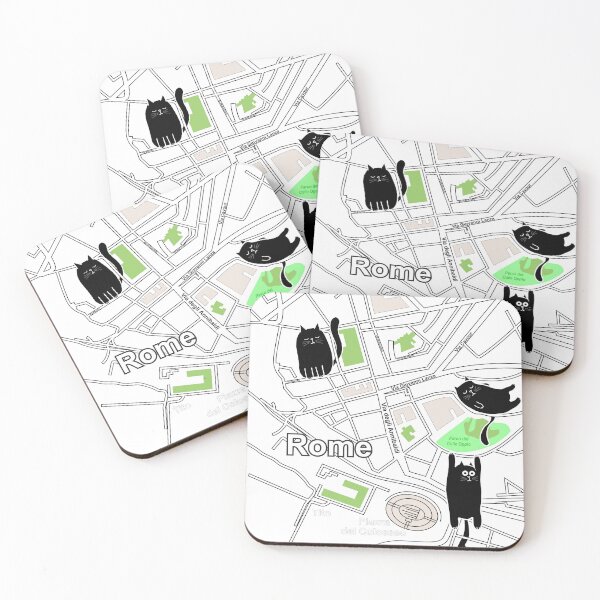 Item preview, Map of Rome with Cats designed and sold by PocketRoom.