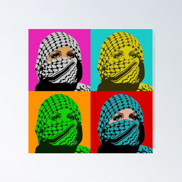 Item preview, Woman in Palestinian Keffiyeh Pop Art designed and sold by FairieDance.