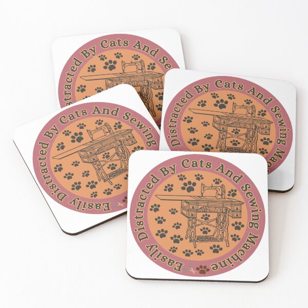 Item preview, Easily Distracted By Cats And Sewing Machine designed and sold by Wiss2Arts.