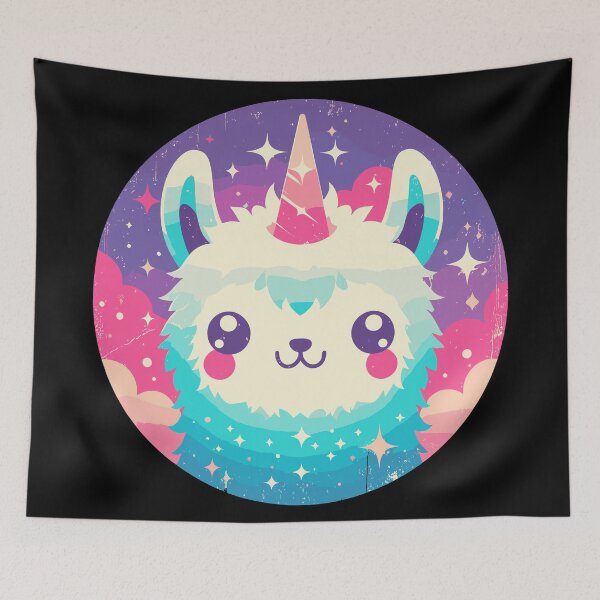 Item preview, Kawaii rainbow llamacorn unicorn llama designed and sold by TomFrontierArt.