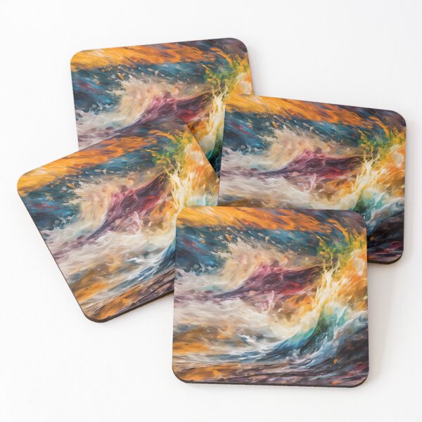 Item preview, Violent Tidal Wave Impressionist Abstract - Dynamic Ocean Art designed and sold by colorvisionart.