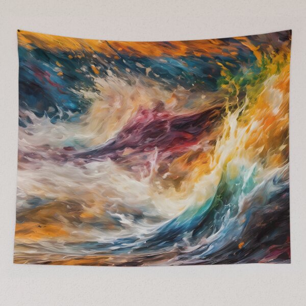 Item preview, Violent Tidal Wave Impressionist Abstract - Dynamic Ocean Art designed and sold by colorvisionart.