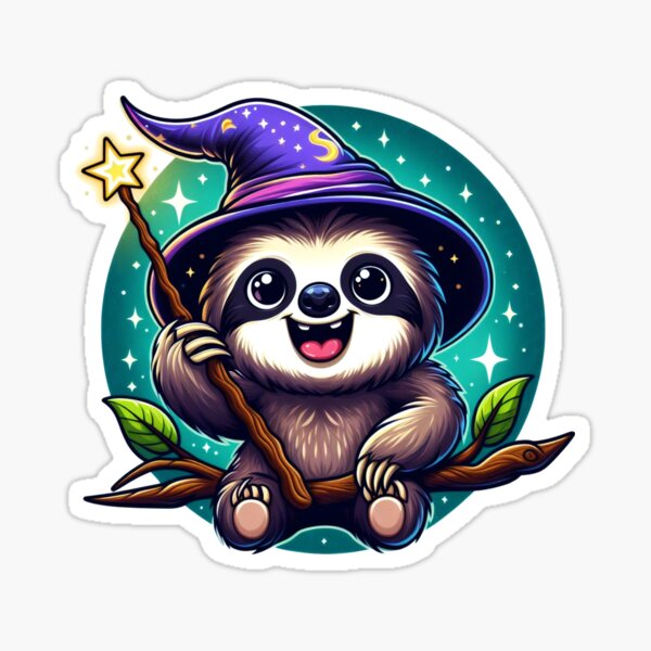 Wizard sloth Sticker