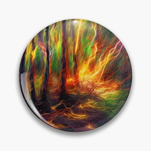 Item preview, Sudden Lightning Strike in a Quiet Forest - Impressionist Abstract Art designed and sold by colorvisionart.