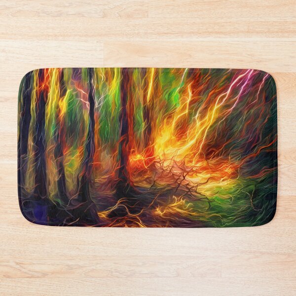 Item preview, Sudden Lightning Strike in a Quiet Forest - Impressionist Abstract Art designed and sold by colorvisionart.
