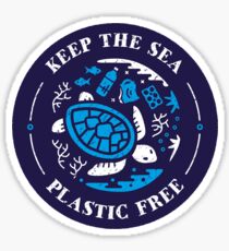 Keep the Sea Plastic Free Marine Scene Sticker