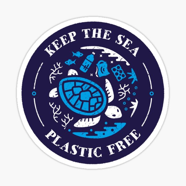 Keep the Sea Plastic Free Marine Scene Sticker