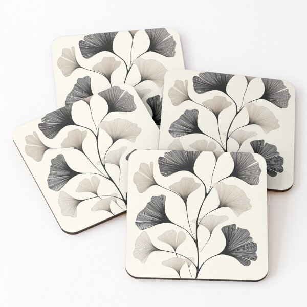 Item preview, ginkgo leaves botanical art  designed and sold by PandaKunst.