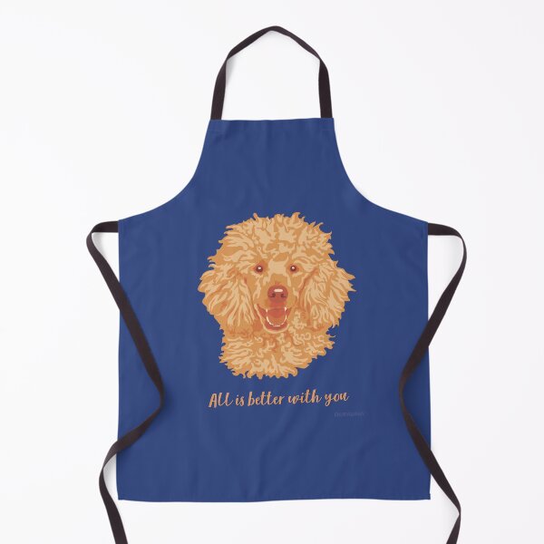 Item preview, DuFauna Poodle Orange and Blue Smiling Face "All is better with you" designed and sold by DuFauna.