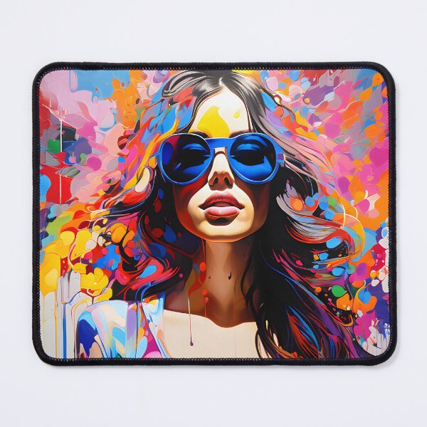Item preview, retro woman watercolour splash art designed and sold by Metaverse8.