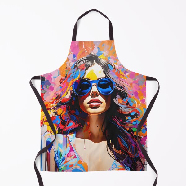 Item preview, retro woman watercolour splash art designed and sold by Metaverse8.
