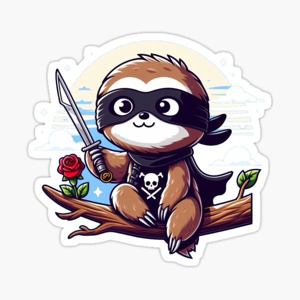 Zorro Sloth Sticker