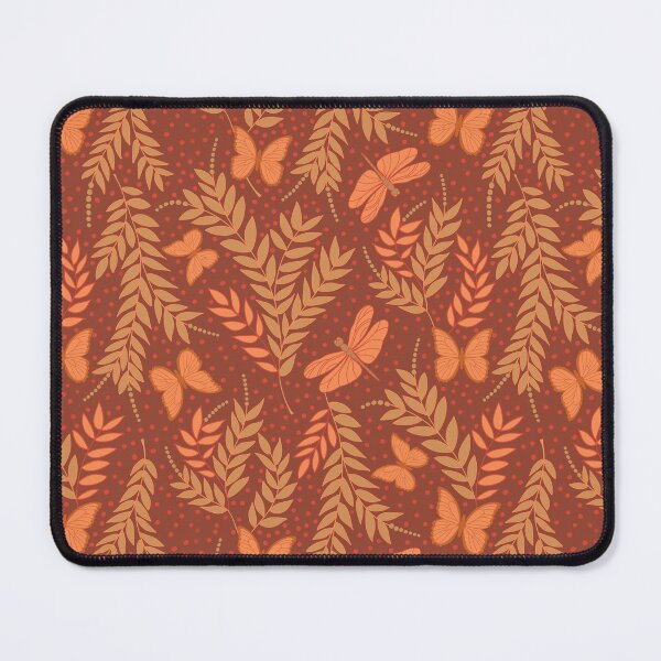 Item preview, Leaves, butterflies and dragonflies on chocolate background designed and sold by MarySchwindt.