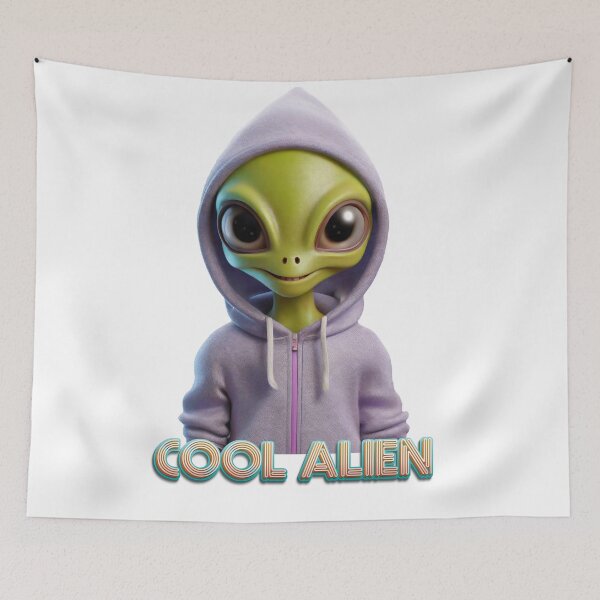 Item preview, Cool and cute alien in a hoodie designed and sold by UFOFashionista.