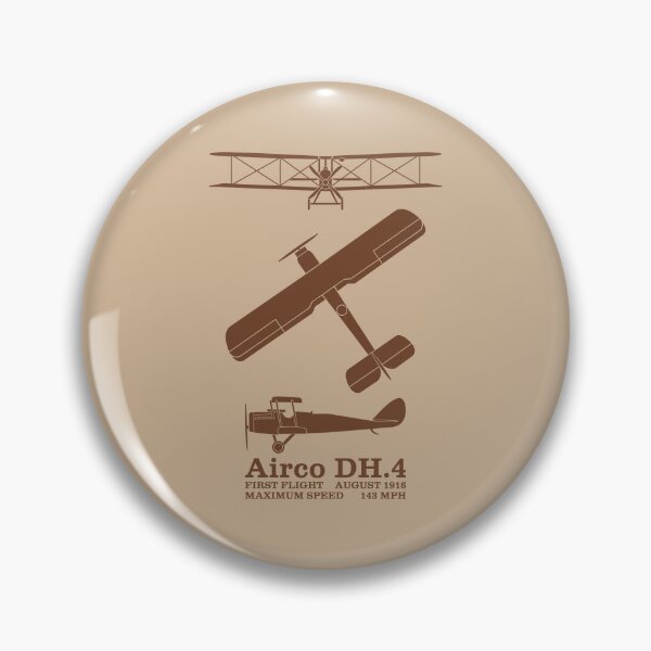Item preview, Airco DH.4 British Biplane WW1 Silhouettes Infographic designed and sold by MilitaryMart.