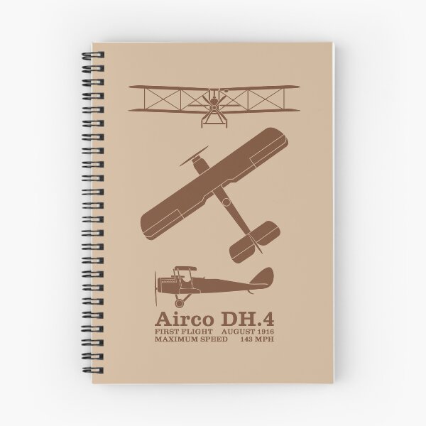 Item preview, Airco DH.4 British Biplane WW1 Silhouettes Infographic designed and sold by MilitaryMart.