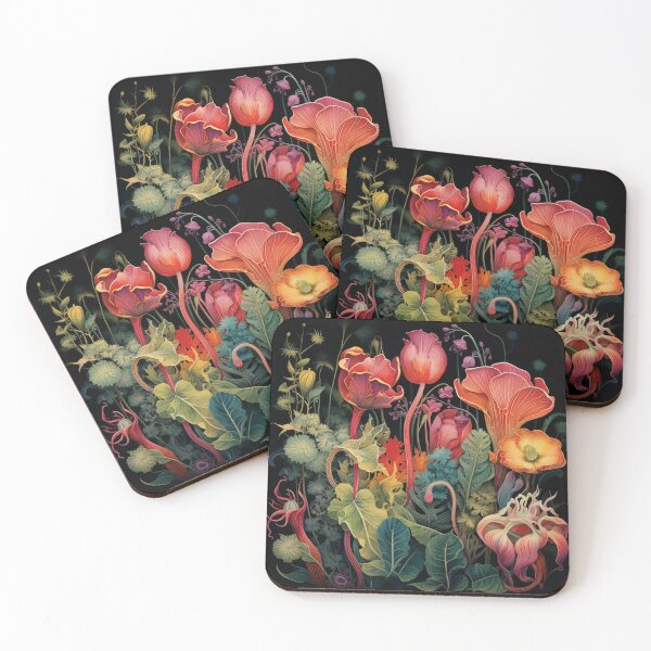 Item preview, detailed botanical illustrations, but with a twist – perhaps the plants are semi-mechanical, or they exhibit unusual colors and patterns not found in nature designed and sold by officialali2022.