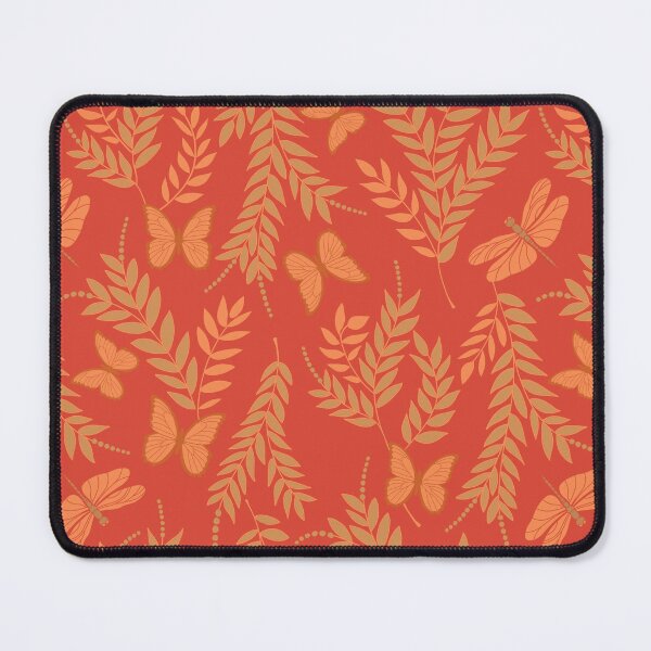 Item preview, Leaves, butterflies and dragonflies on copper background designed and sold by MarySchwindt.