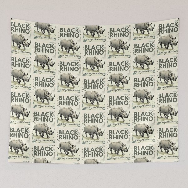 Item preview, Black Rhino Critically Endangered Species designed and sold by Kayley  |  QuintaDaColherArtes.