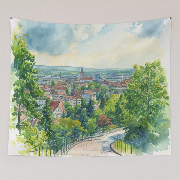 Item preview, Watercolor Design of Stuttgart - Germany / Deutschland designed and sold by Sketch-Shack.