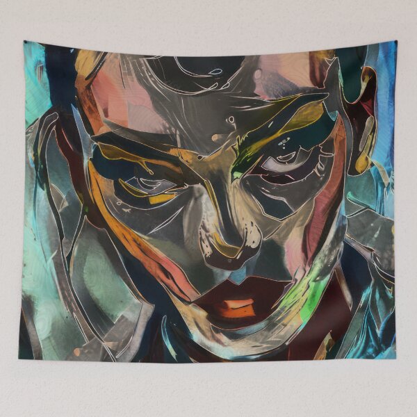 Item preview, Metallic Grunge-Style Portrait Of A Woman designed and sold by AutlyxArt.