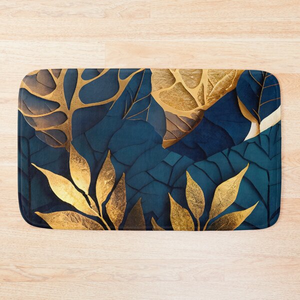 Item preview, Leaf, Leaves, Forest, Foliage, Nature, Tree, Plants, Gold, Layered Paper, Paper Cut, Blue, Dark Blue, White designed and sold by Golden-Feathers.