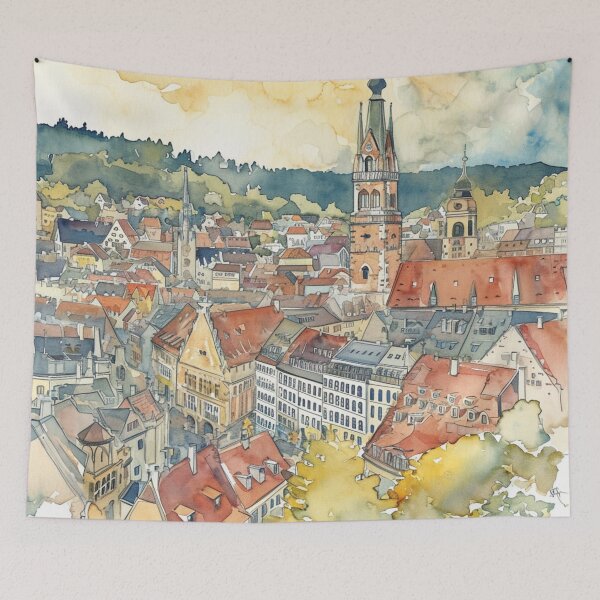Item preview, Watercolor Design of Stuttgart - Germany / Deutschland designed and sold by Sketch-Shack.