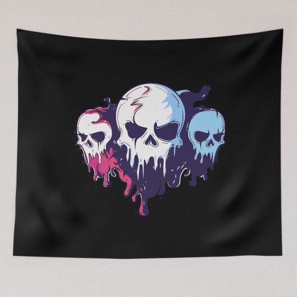 Item preview, Vibrant Melting Skulls designed and sold by TheRealmWithin.