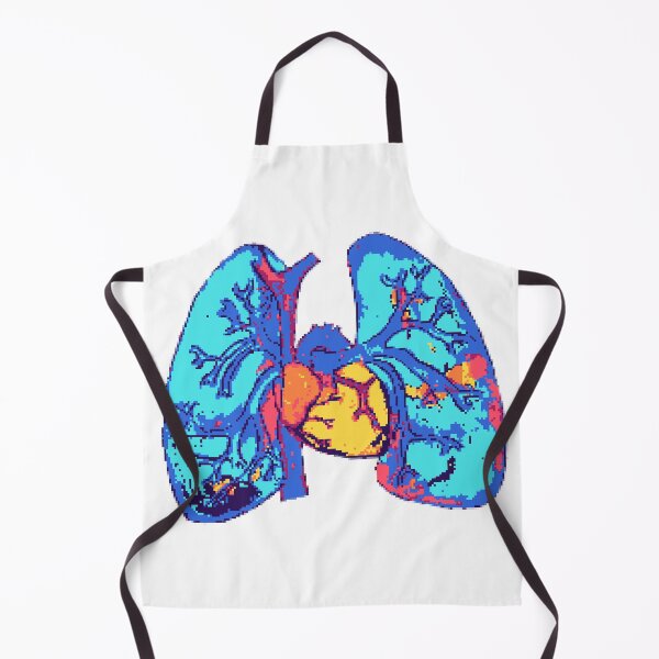 Item preview, Acuarela colorida de corazón y pulmones de 16 bits designed and sold by fabinthelab.