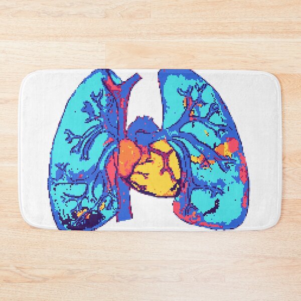 Item preview, Acuarela colorida de corazón y pulmones de 16 bits designed and sold by fabinthelab.