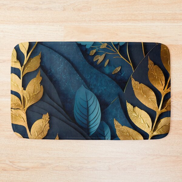 Item preview, Leaf, Leaves, Forest, Foliage, Nature, Tree, Plants, Gold, Layered Paper, Paper Cut, Blue, Dark Blue designed and sold by Golden-Feathers.