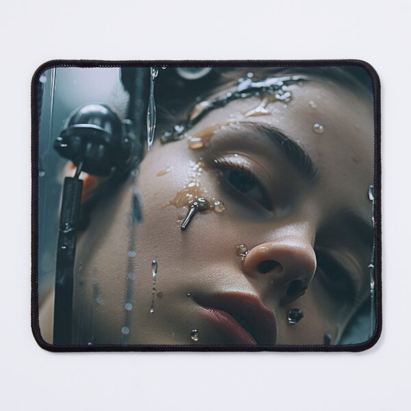 Item preview, Futuristic Vision: Human with Cybernetic Implants Close-Up designed and sold by cyberartmaker.