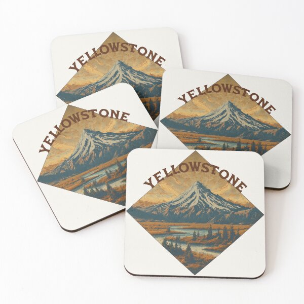 Item preview, Majestic Yellowstone Mountain Landscape - Vintage Artistry Design designed and sold by Retro Travel Design.