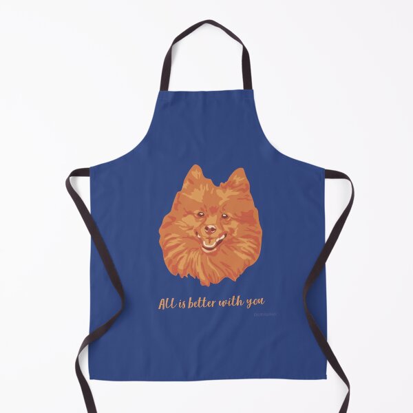 Item preview, DuFauna Pomeranian Orange and Blue Smiling Face "All is better with you" designed and sold by DuFauna.